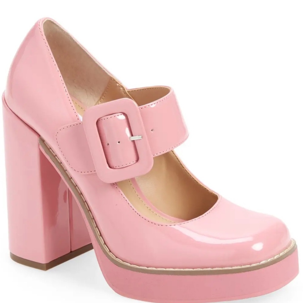 Steve Madden Pink Block Heel Mary Janes